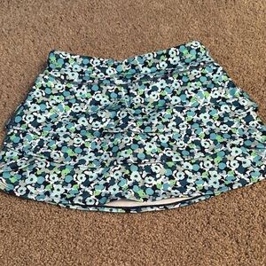 Athleta Kids Swing Skort - Floral Blue and Green L 12